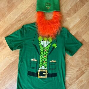 St. Patrick's Day Leprechaun Tuxedo Costume Graphic T-Shirt Youth Size 14-16